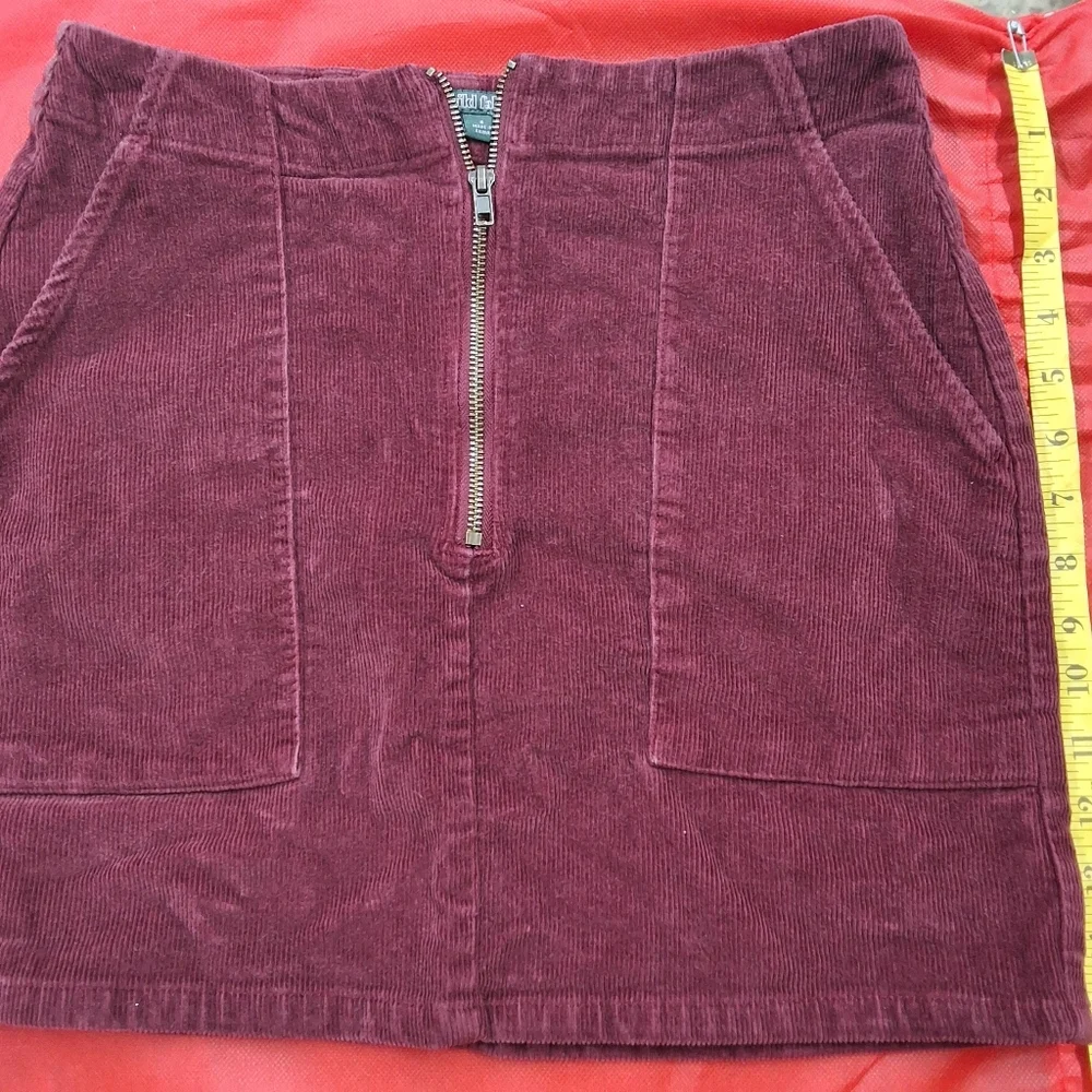 Wild Fable Burgundy Corduroy Skirt - Picture 5 of 12